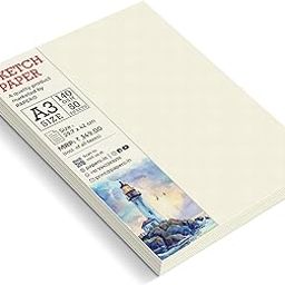 PaperO A3 Loose Leaf Sketch Paper/Drawing Sheets | 140 GSM | 50 Sheets | Size (42 x 29.7 cm) | Ideal for Artists & Designers-20
