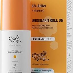 Chemist at Play UnderArm Roll-On with 5% AHA, Lactic Acid & 1% Mandelic Acid | Prevents Body Odour, Brightens Skin & Exfoliates Underarm | For Sensitive Skin | Fragrance Free | Alcohol Free - 40ml-17