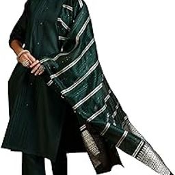 libas Black Cotton Blend Solid Kurta Sets for Women-picture-15