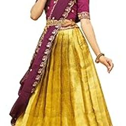 Traditonal South Indian UnStitched Half saree for Women's-picture-30
