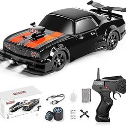 RAMNATH Remote Control Drift Car 1:16 Scale Fast and Furious Cars - 1/16 Remote Control Spray CAr 2.4Ghz 4Wd Ramote Cantrol Race Car LED Lights Spray Rubber Tire for Adults Boys Girls Kids Gift(E)-image-78