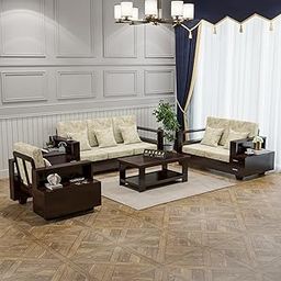 NATRAJ ART & CRAFT Wooden Sofa Set for Living Room and Office Six Seater (6 Seater, Walnut Finish)-image-61