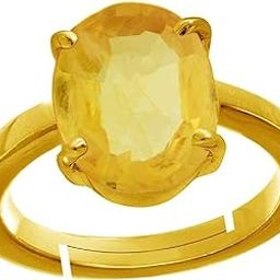 5.25 Ratti 4.41 Carat A+ Quality Yellow Sapphire Pukhraj Gemstone Ring for Men and Women's-image-94