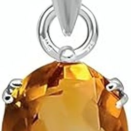 Natural Citrine/Sunehla 3.25 Ratti to 10.25 Ratti or 3 Carat to 9.5 Carat Astrological Certified Gemstone bis Hallmark 925 Sterling Silver Pendant for Men & Women -nfba1-image-54