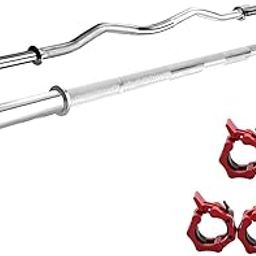 MUNDET WALA Solid Chrome Straight & Curl Rod Combo of 5 & 3 feet- 28mm Gym Rod with Plastic Locks Weight Lifting Bar Barbell Rod for Gym Gym Equipment For Home Workout Home Gym Equipment Workout Equipment Gym Set for Men Gym Kit For Men (5ft & 3ft Combo of Straight & Curl Rod 28mm)-image-32
