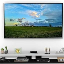 SNQ Beautiful Laminated 17mm Engineered Wood TV Entertainment Unit for Living Room Wall Mount/Wall TV Panel Set-Up Box Holder for 43 inch/Tv Unit Wall Mount (Black & White)-picture-16