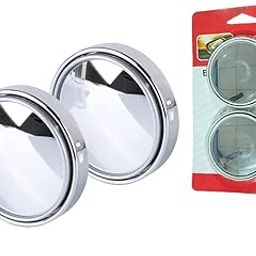 TOZLER HD Glass Frame Round Convex Rear View Blind Spot Mirror Cars/Trucks/Vans -Pack of 2 (Silver)-14