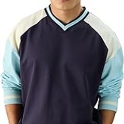Claret Men and Boys V Neck Full Sleeve Multicolor Color Blocked Cotton Oversized T-Shirts-image-54