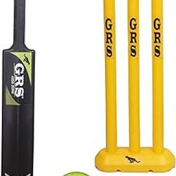 Kids Zone Heavy Grade Strong Plastic Cricket Bat with Wicket Set & 1 Tennis Ball for Kids (Size 3, Age 6-10 Year Old Kids), Strong Plastic-16