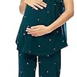 Women's Cotton Little Heart Print Maternity & Feeding Top & Payjama Half-Sleeve Nightsuit Set-image-9