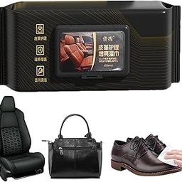 JICOOT Wipes for Leather Cleaning & Conditioning, Vehicle, Furniture, Shoes, Jacket, Interior, Upholstery, Cleans, Protects, and Moisturizes Leather, Prevent Fading and Cracking-image-15