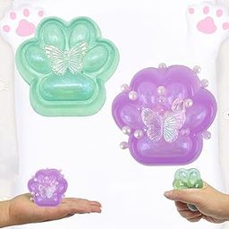 BCNJEPIN 2PCS Squishy Toy, Taba Squishy, Fufu Squishy Taba Squishy Cat Paw Taba Squishy Making kit Fufu Squishy cat paw Stress Relief for Boys Girls Birthday Party Supplies-image-73