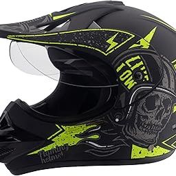 Ozone Ample Plain Men Helmet for Bike & Scooty (Black-Neon) | ISI Certified, Full Face Safety Helmet for Bike Riding | Lightweight & Comfortable Stylish Off-Road Rider Helmet for Men & Women-image-76