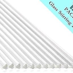Salco 12 P1ack Glass Stir Sticks Lab Stirring Rod with Both Ends Round for Science, Lab, Kitchen, Science Education (6 Inch)-28