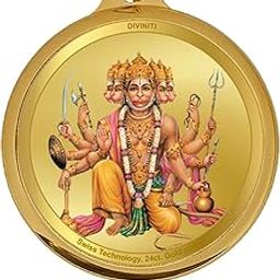 24K Gold Plated Pendant Double Sided For Men Women & Kids Stylish Pendant Necklace For Girls Divine God Pendant For Birthday Gift Anniversary Gift 22MM Pendant-image-95