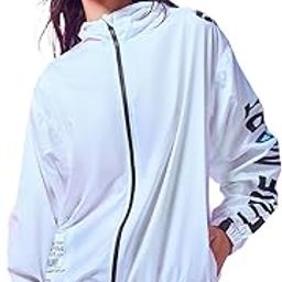 Air 1.0 Women's Standard Length Standard Length Typography Oversized Fit Full Sleeve Hooded Nylon Windcheater Jacket-image-70