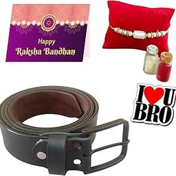 Raksha Bandhan Gift Combo for Brother – Rakhi, Roli-Chawal Bottles, Fridge Magnet & Greeting Card-image-2
