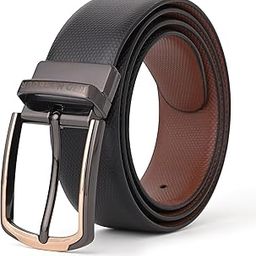 Genuine Leather Belt for Men Perfect for Formal and Casual Wear with Adjustable Waistband Buckle, Classic Design Ideal for Jeans, Gifting, Office, Party or Daily Use (RH00B2, BLACK)-image-87