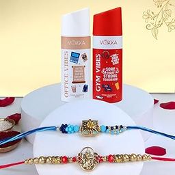 VOKKA Rakhi Gift for Brother – 2 Unisex Deodorants 150ml Each Gym Vibes + Office Vibes with 2 Rakhis | Aqua Star & Veerbond Rakhi | Raksha Bandhan Combo Set for Bhaiya & Bhabhi-image-80