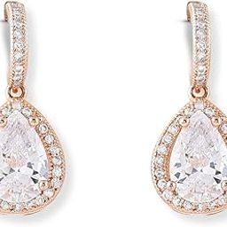 Rose Gold Cubic Zirconia Pear Drop Hoop Earring For Women-ZPFK10673-image-98