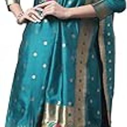 Women's Cotton Silk Jacquard Straight Kurta with Pant & Banarasi Silk Dupatta Set-image-56