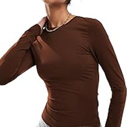 SKIMS Close Rim Ultra Soft Microfiber Round Neck Long Sleeve Cuddle TEE for Women-image-73