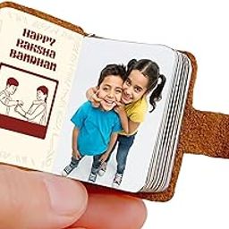 Leather Mini Photo Album Keychain - Customize with 12-24 Photos, Perfect for Raksha Bandhan, Birthdays, Anniversaries, and Cherished Moments-27