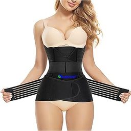 3 In 1 Postpartum Belly Band Post Pregnancy Abdominal Belt After delivery For Women c section delivery Birth Belly/Waist/Pelvis Wrap Postnatal Shapewear (BLACK, XL)-image-85