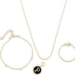 voylla Valentine's Day Collection Alphabet P Black Enamel Charm|Valentine Gift For Her|Gift For Wome|Gift For Her|-picture-20