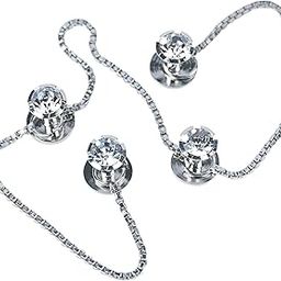 Epraiser Silver Plated Round Designer Zirconia Gemstone Diamond Cut Fancy Traditional Ethnic Kurta Buttons for Men-23