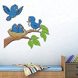 Decals Design 'Birds Feeding' Wall Sticker (PVC Vinyl, 70 cm x 50 cm),Multicolour-16
