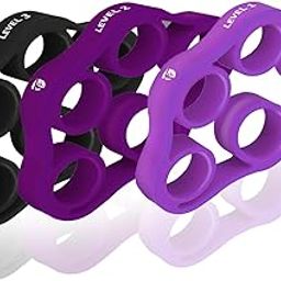 FirstFit Hand Grip Strengthener - Finger Exerciser and Finger Stretcher - Grip Strength Trainer for Hand Therapy, Rock Climbing - Color(Violet, Purple, Black) - Professional Size-11