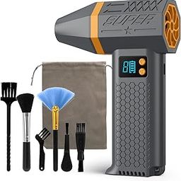 Compressed Air Duster, Electric Air Duster, 130000RPM Super Powerful Turbo, Dry Violent Jet Fan Air Blower, Rechargeable Computer Electronic Keyboard PC Fan Car Cleaning Refillable Air Duster, Orange-picture-9