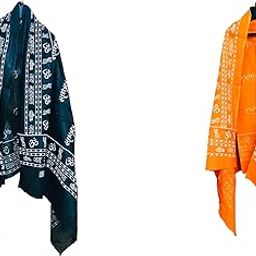 Swati Mahakal Printed Cotton Stole, scaf, gamcha, Dupatta men and women (1.80 Mtr x 0.91 Mtr) Pack of 2-image-85