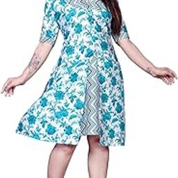 Attractive Cotton Knee Length A line Gowns For Women (P-19500168-Xl) Light Blue-picture-36