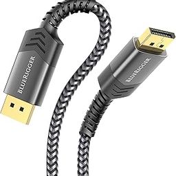 BlueRigger 8K DisplayPort (DP to DP) Cable - 6 feet - (up to 32.4 Gbit/s, UHD with 8 K / 60 Hz or 4 K / 120 Hz, Supports HBR3, DSC 1.2, HDR 10, Black) Series-26