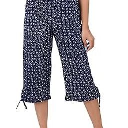 SAFESHOP - (Pack of 1) Women's Cotton Capri Night Pyjamas Nightwear Capri for Girls and Women Printed 3/4 Pyjama, Free Size (fits from 28-36 inches Waist), Prints May Vary (Assorted Colours) ZZ-image-14