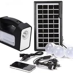 kh Emergency Portable Inverter with 3 Individual 6 Volt LED Hanging Bulbs with 3.75 m Long Wire and AC/DC with USB Wire for Mobile Charging with Solar Panel Light-31