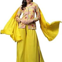 New Rayon Floral Printed Top Palazzo With Dupatta Set Ethnic Set For Women & Girl's | Women Indo Western Set-image-55