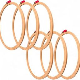 9 INCH Embroidery Wooden Hoop(3 PLY, Pack of 6),Wooden Hoop Ring for Embroidery Kit,Wooden Embroidery Hoop Ring Frame,Wooden Frames for Craft Hoop Frame,Mini Wooden Hoop,Hand Embroidery Frame Wooden-20