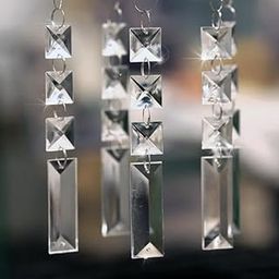 GL Crystal Chandelier Parts Prisms Pendants Balls Suncatchers Garland Glass Beads Split Rings (78mmLong Glass, Clear) -10 Pcs-image-26