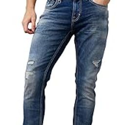 Men Slim Fit Low Rise Cotton Stretch Casual Jeans-image-0