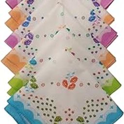 100% Pure Cotton Handkerchief | Hanky For Women | Pack Of 12-33