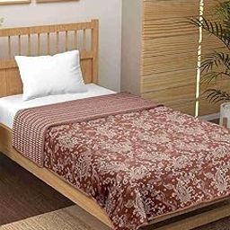 TrueYarns Reversible 3 Layer Pure Cotton Mulmul Feel Floral Single Bed Dohar/A/c Blanket/Quilt (60x90 Inches)-image-6