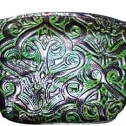 Style leather block printed pouch for women's-image-82