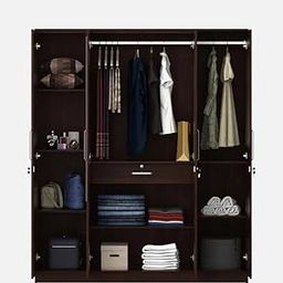 CASPIAN Engineered Wood 4 Door Wardrobe with Drawers, Shelves, 2 Mirrors and Hanging Space for Clothes||Utility Cupboard||Home Storage 4 Door Almirah with Mirror-picture-17