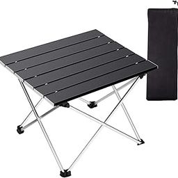 Tesansi Portable Camping Table, Ultralight Folding Aluminum Table with Carry Bag, Perfect for Outdoor, Picnic, BBQ, Kitchen (Small, Black)-image-56