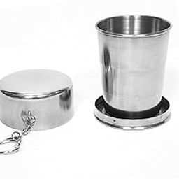 Right Products Small Portable Folding Stainless Steel Travel Camping Water Mug Cup Glass 150ml-image-22