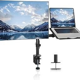 LIONS HEAD Monitor Stand With Laptop Tray - Basic Pole Mount for 22-32 Inch Monitors, Tilt Adjustable, Ergonomic Design, Weight Support 8 kg, Stand Weight 3.6 kg-21