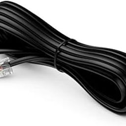 RJ11 Telephone Line Cord Wire Patch Cable, Modular Connection Cable - RJ12 Male (6P6C) to RJ12 Male (6P6C) Compatible for Landline, Telephone, Microfilter Black 3 Meters.-28